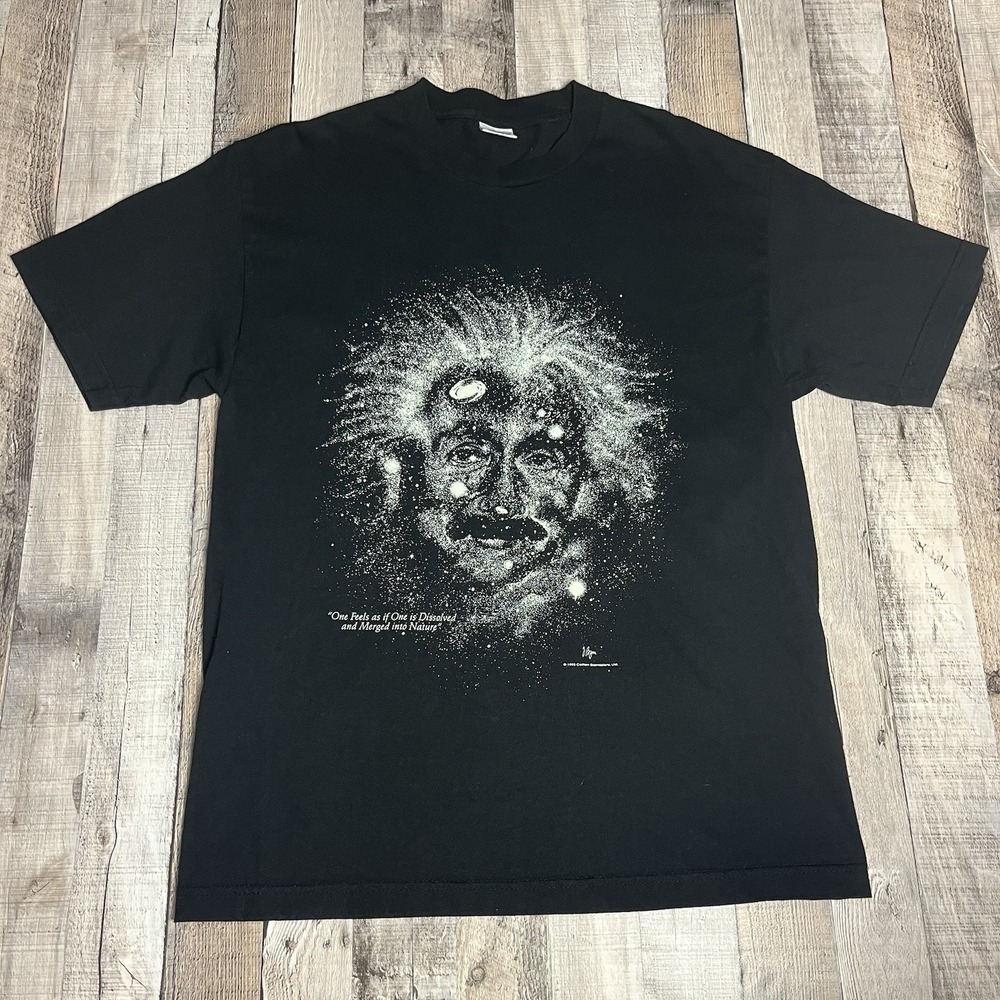 Smithsonian Shirt Adult XL Black Vintage 90s 1993 Einstein Glow In The Dark